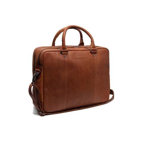 Laptoptasche Boston Waxed Pull up Leder von The Chesterfield Brand in cognac