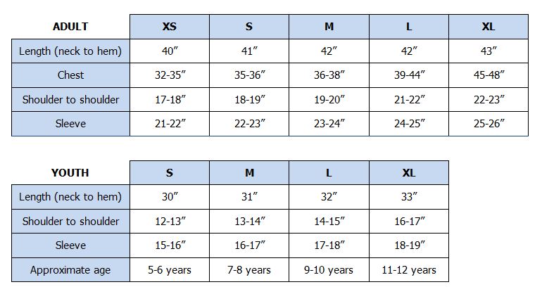Speedo Swim Parka Youth Size Chart