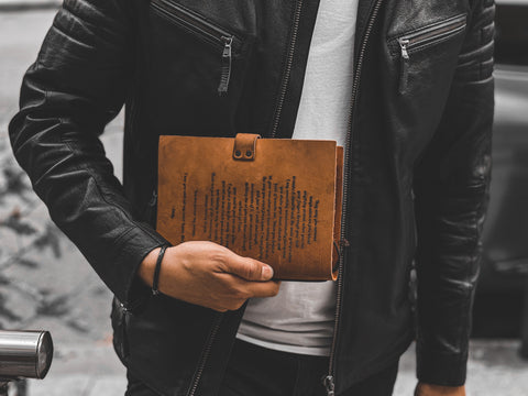 engraved leather journal