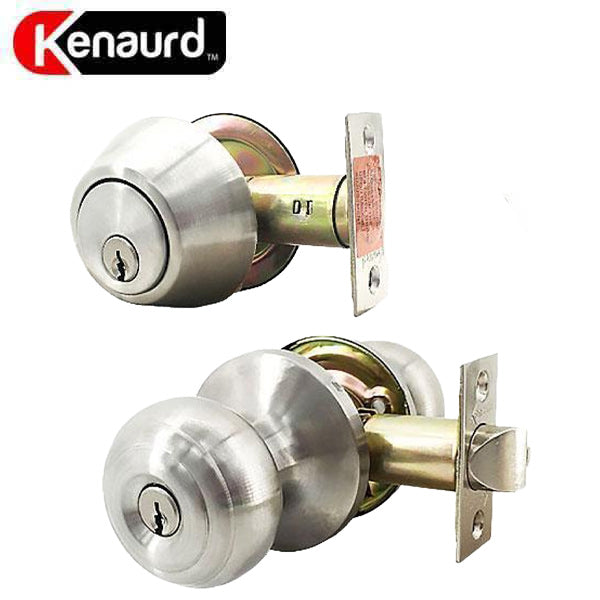Kenaurd - Premium Combo Lockset – Knob & Deadbolt – Satin Silver (SC1)