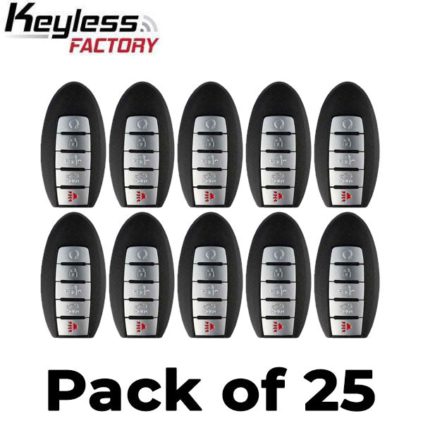 25 x 2016-2018 Infiniti / Nissan / 5-Button Smart Key / PN: 285E3-4RA0B / KR5S180144014 / (IC 204) (AFTERMARKET) (Bundle of 25)