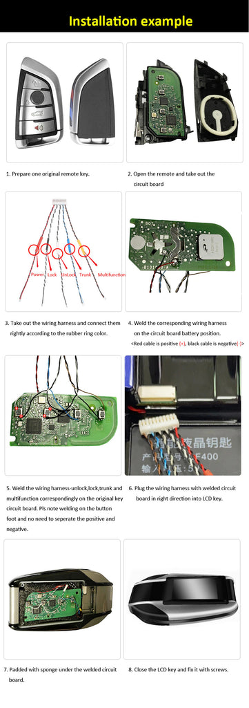 Universal Smart Key LCD Shell for Push To Start Vehicles - BMW