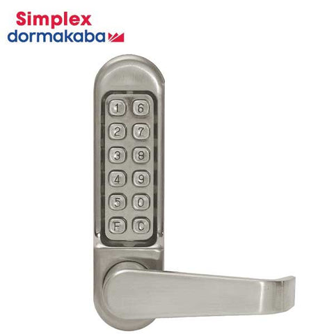 Simplex Pushbutton Mortise Lock w/ Lever Combination Entry-LFIC Schlage-Passage-Lockout-Deadbolt Bright Brass LH