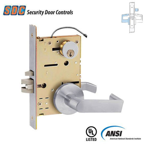 Best 45HW7DEU15J626AM Fail Secure 24V Electrified Mortise Lock 15 Lever J  Escutcheon Satin Chrome