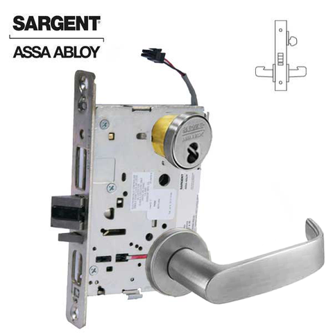 Best 45HW7DEU15J626AM Fail Secure 24V Electrified Mortise Lock 15 Lever J  Escutcheon Satin Chrome