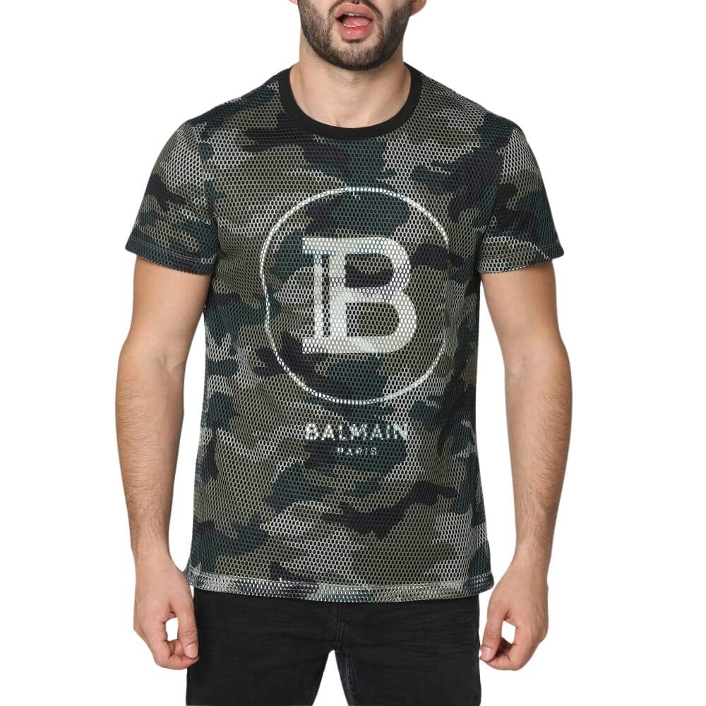 balmain camo t shirt