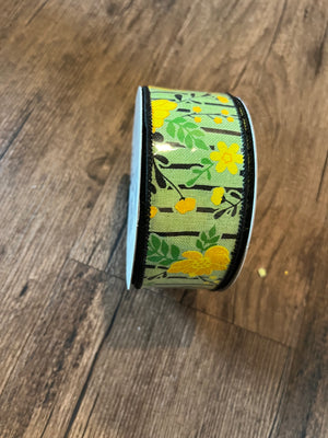 1.5 green flower ribbon - Designs by Dylan 