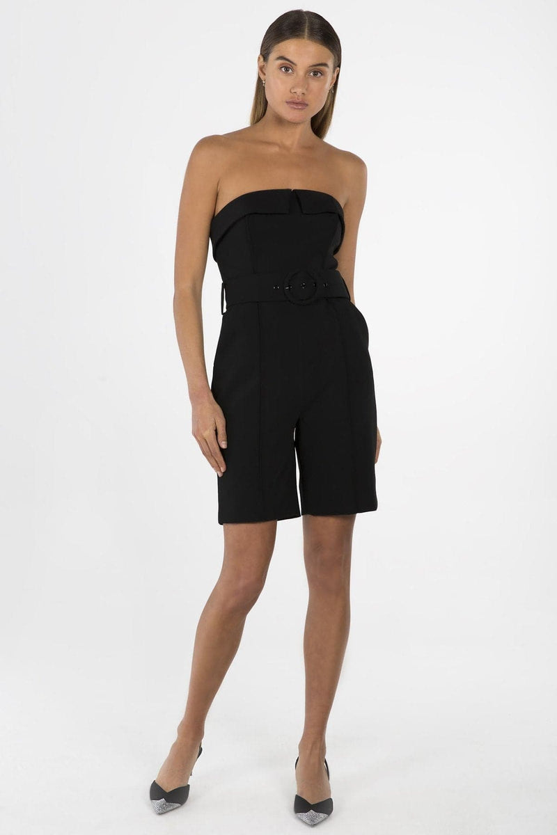 black strapless playsuit