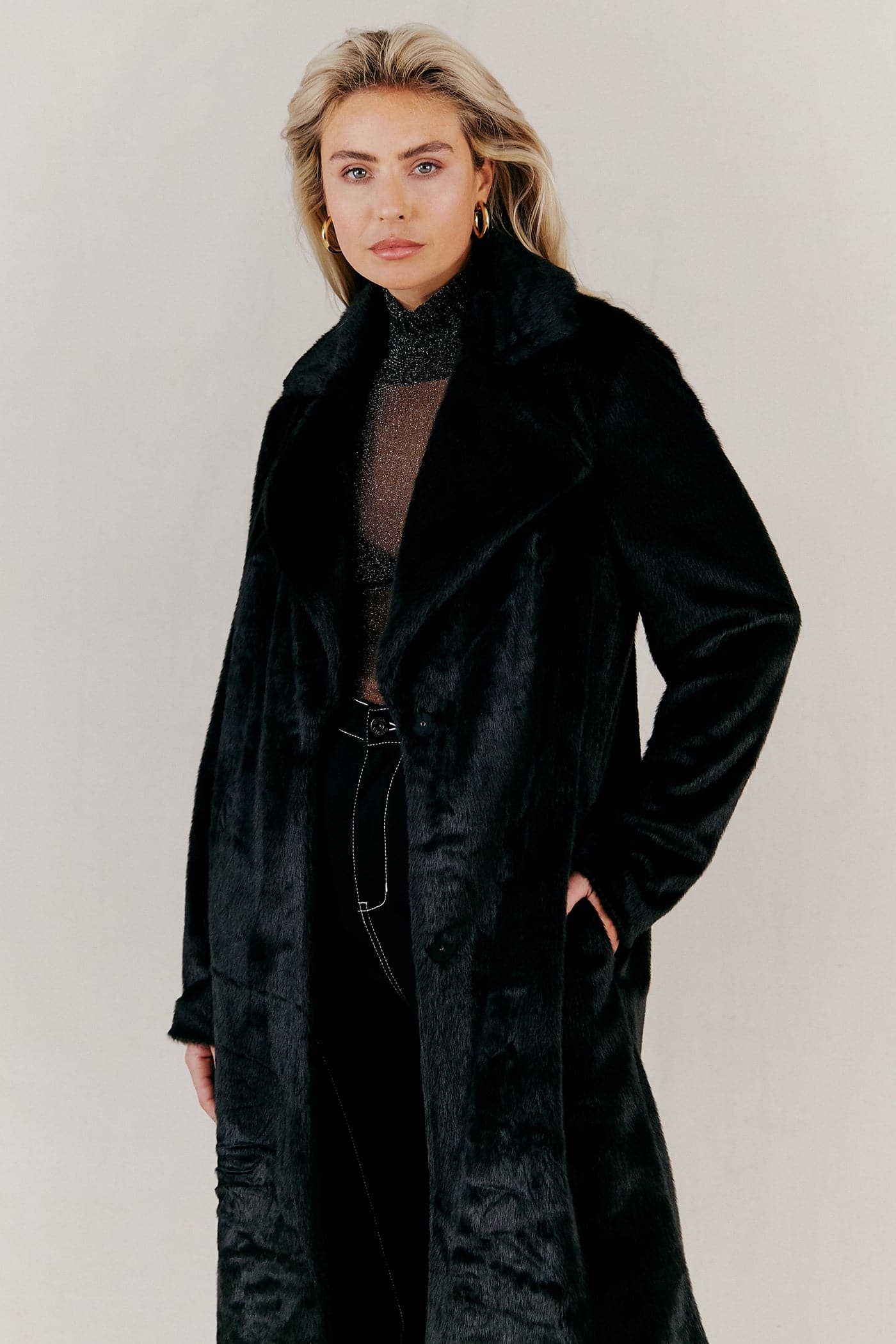 SERENELLA FAUX FUR COAT