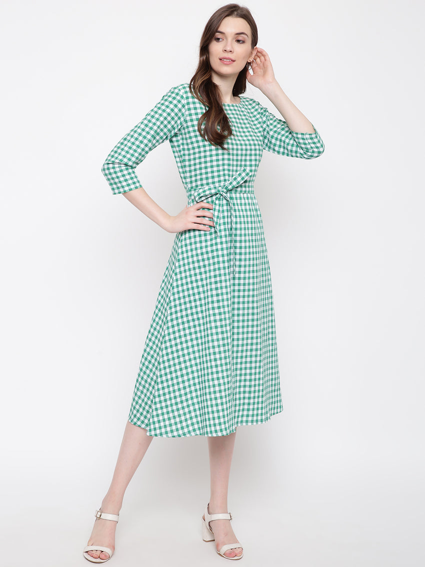 checked dress womens