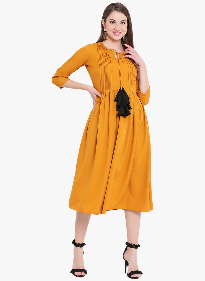 womens mustard dress