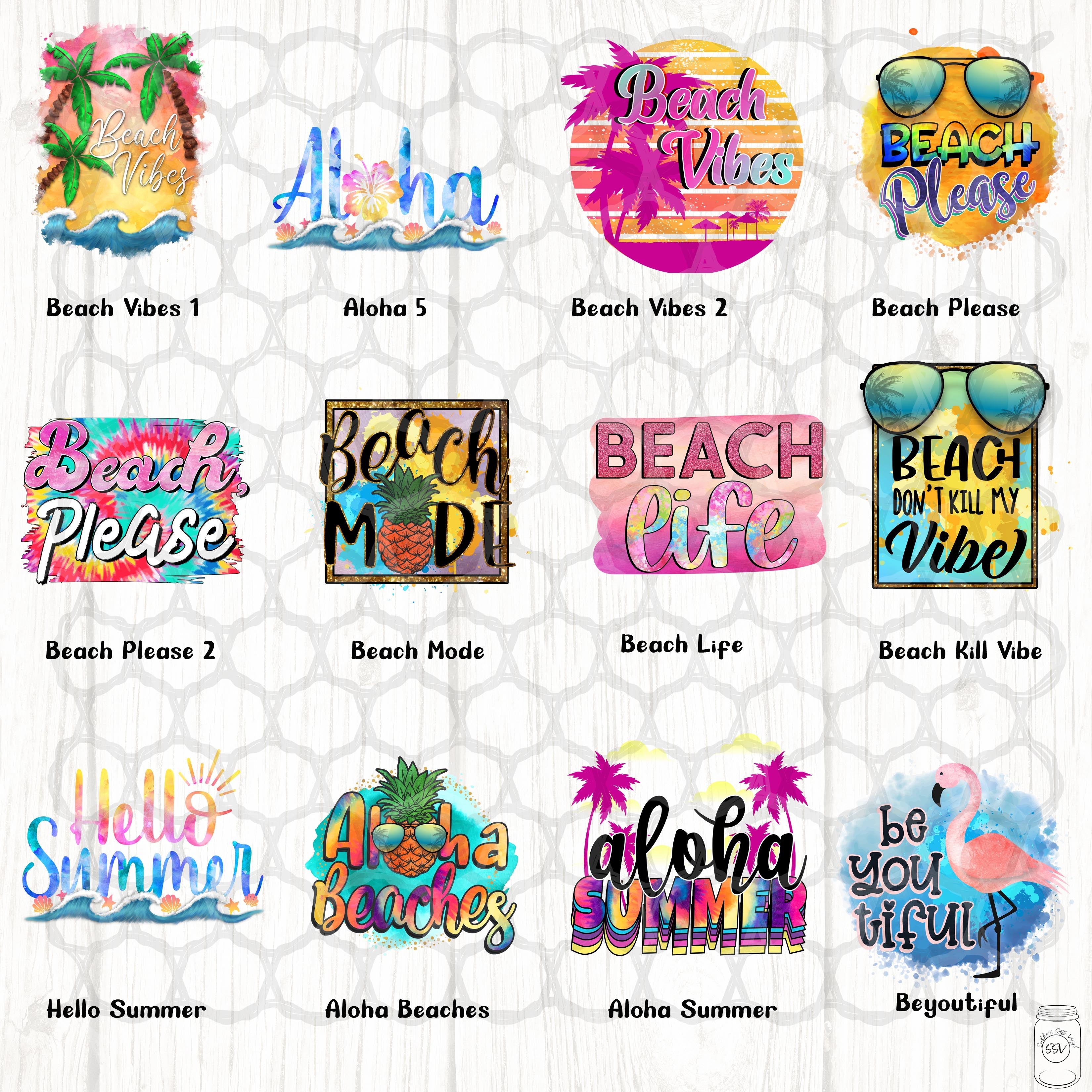 Summer Themed Sublimation Transfers