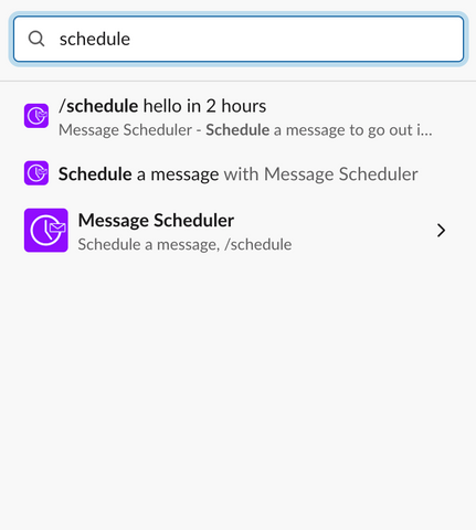 slack message scheduler shortcut update