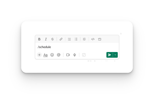 screenshot of schedule slash command in slack