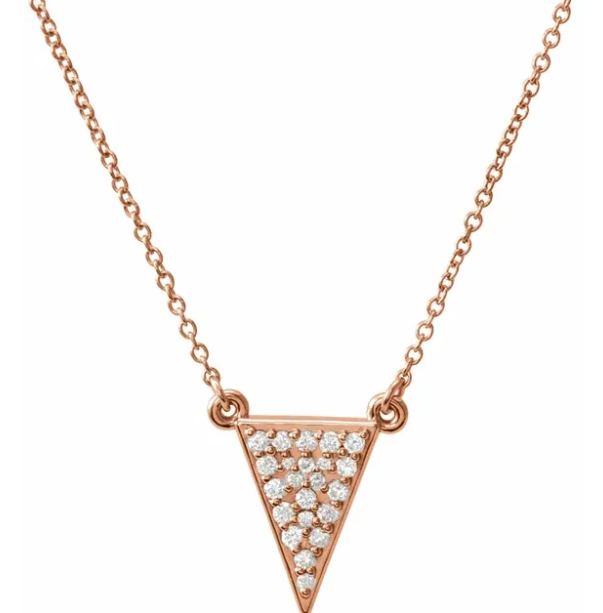 Trillium Diamond Cluster Triangle Necklace