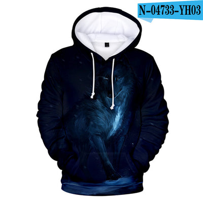 wolf design hoodie