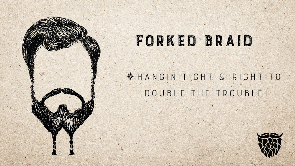 man with forked braid beard style