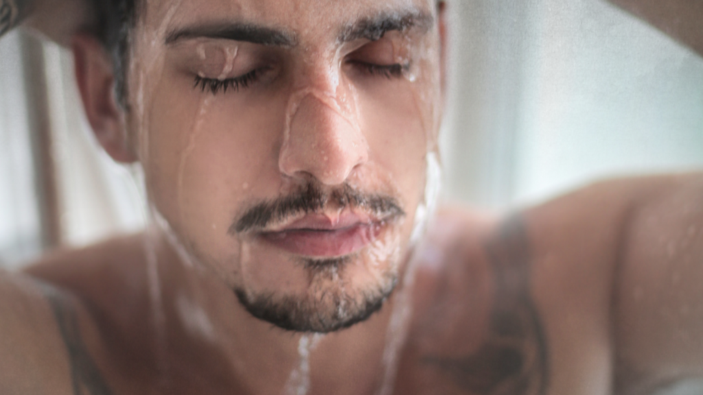 Man in shower