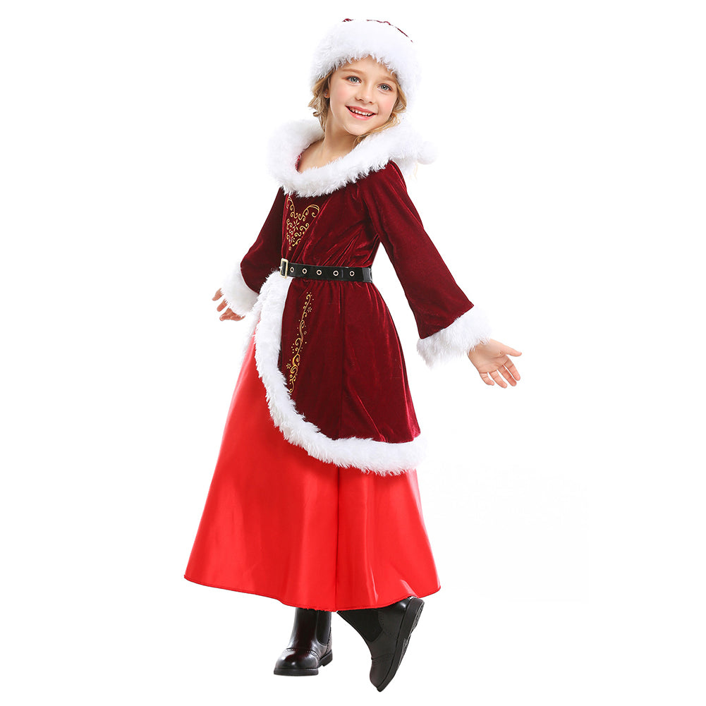 Déguisement Enfant Noël Robe Fille Robe Rouge – Déguisement Carnaval