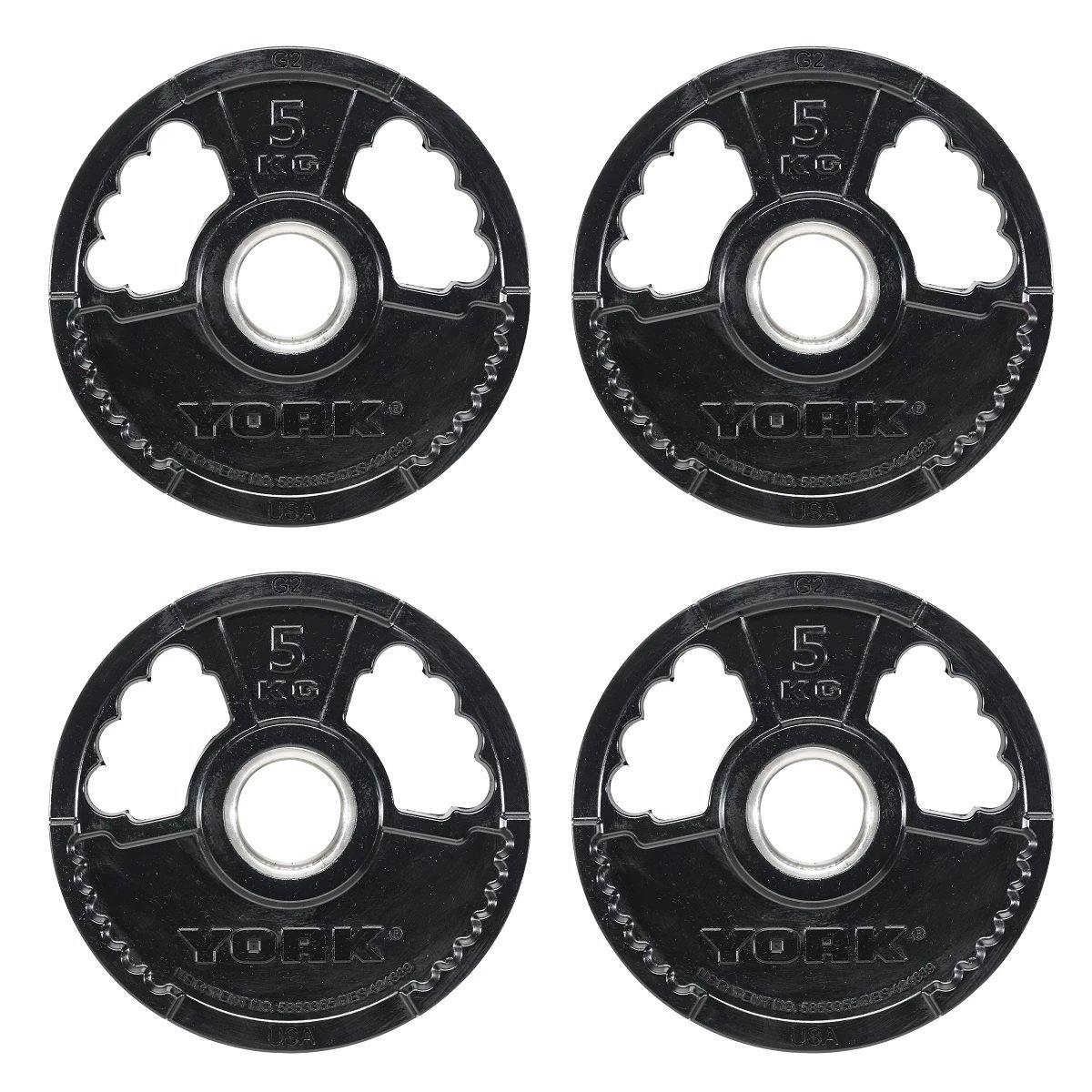 York Barbell G2 Rubber Thin Line Olympic Weight Plates