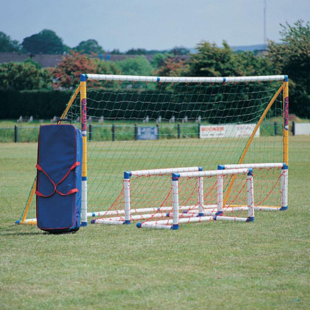 Image of Samba 3 in 1 Football goal with plain blue wheelie bag - LOCKING