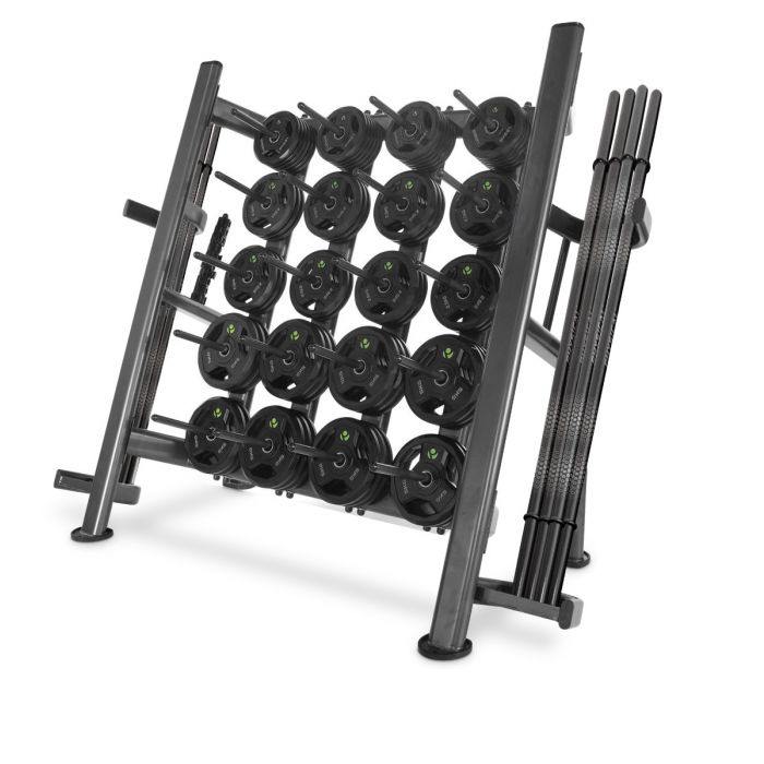 Image of Physical Company PU Studio Barbell Sets with Rack (30 sets)