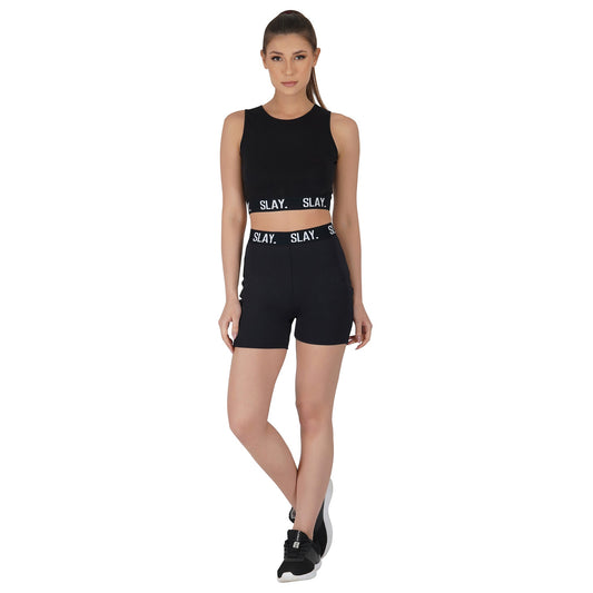 SLAY. Sport Women's Activewear Full Sleeves Crop Top And Pants