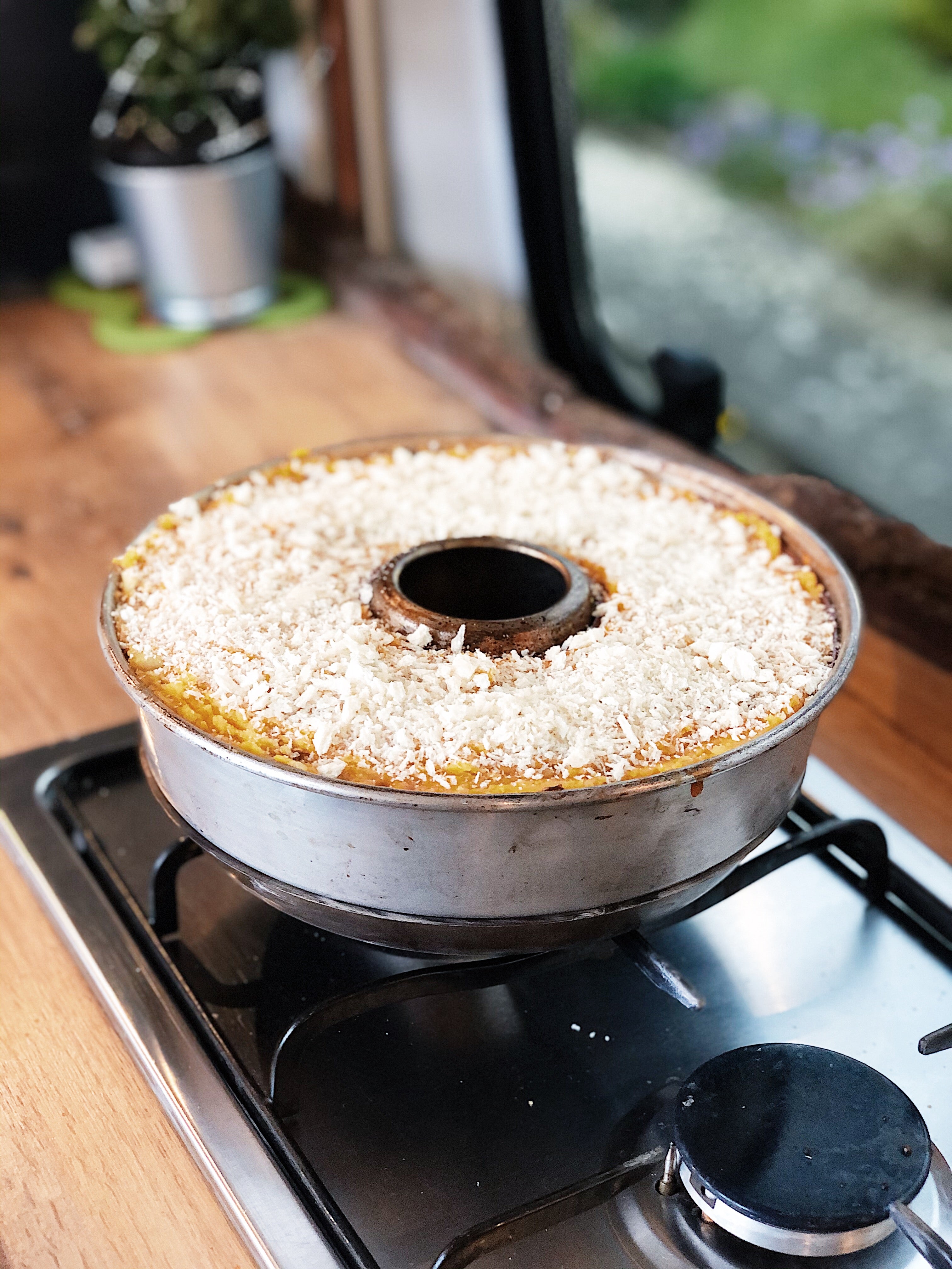 Veggie shepherds pie cooked in an omnia oven 