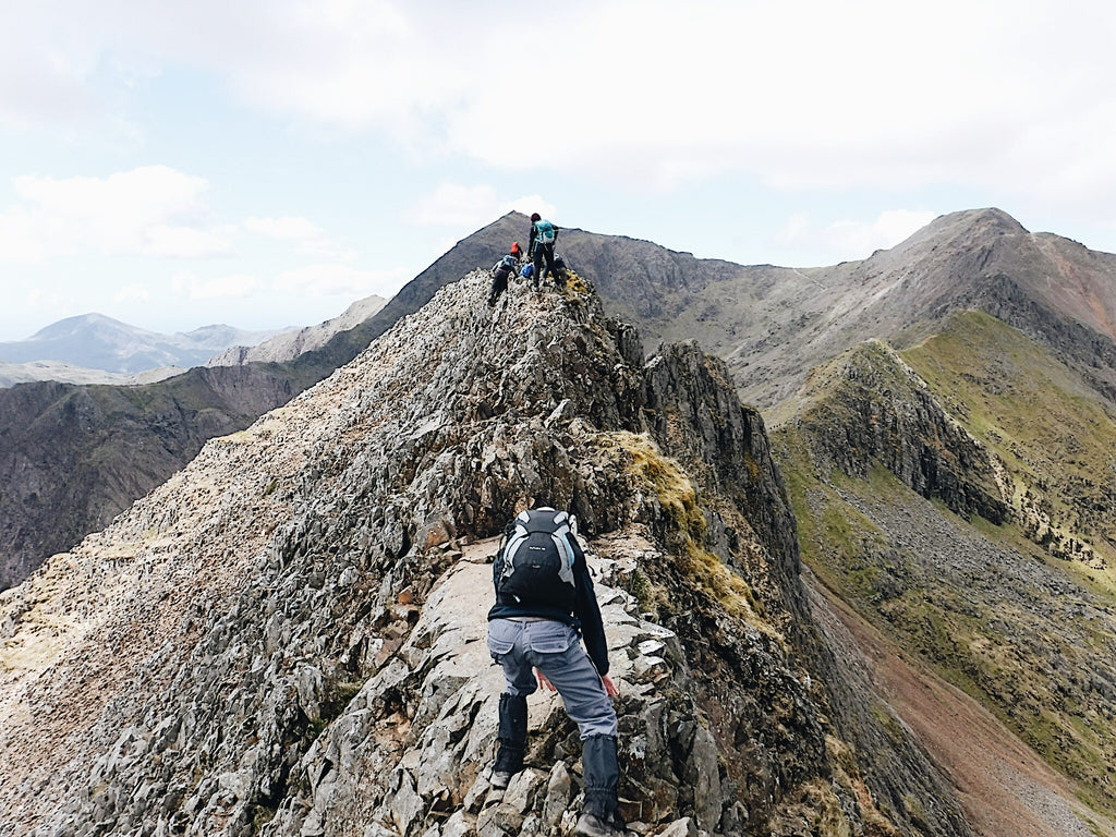 Crib Goch grade 1 scramble onto snowdon