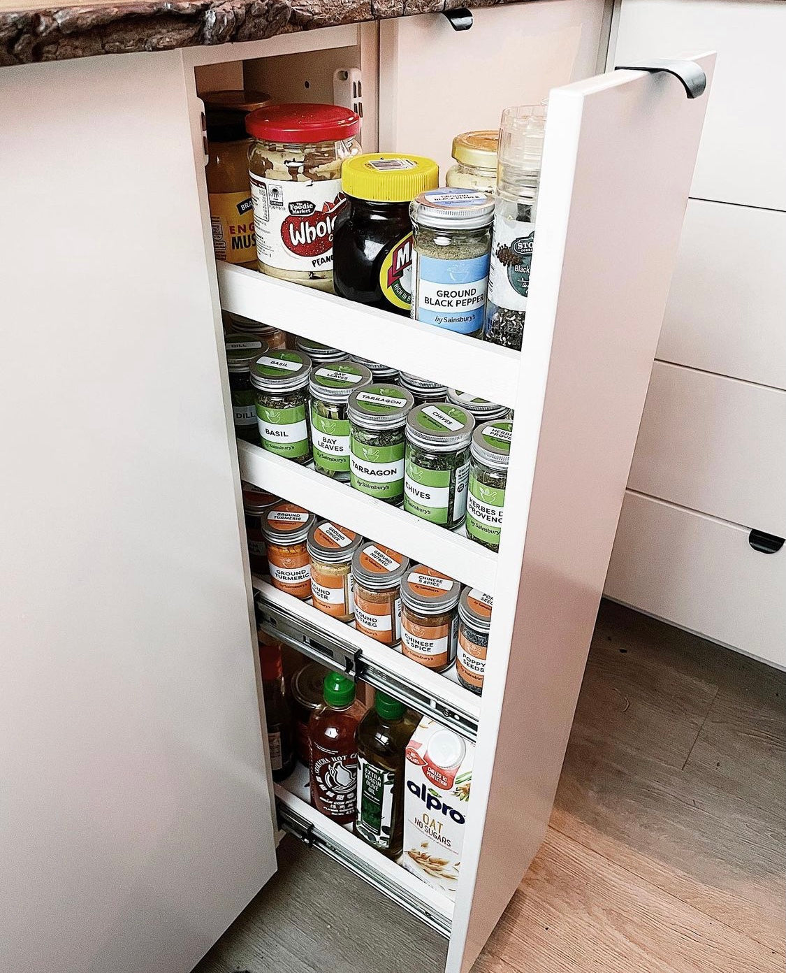 larder cupboard in a campervan