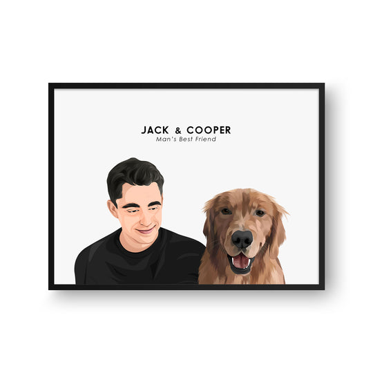 Dad and Pet Together - Modern Pet Owner Portrait Image 1