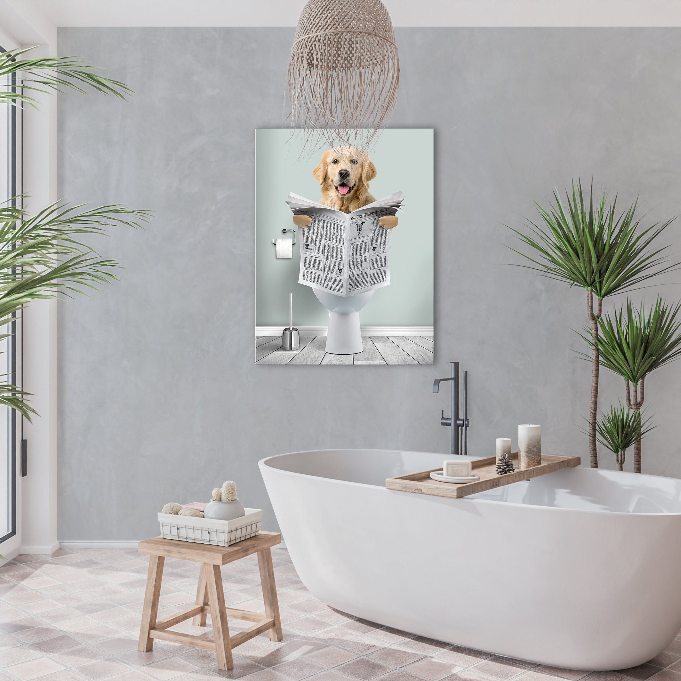 Bathroom custom pet artwork