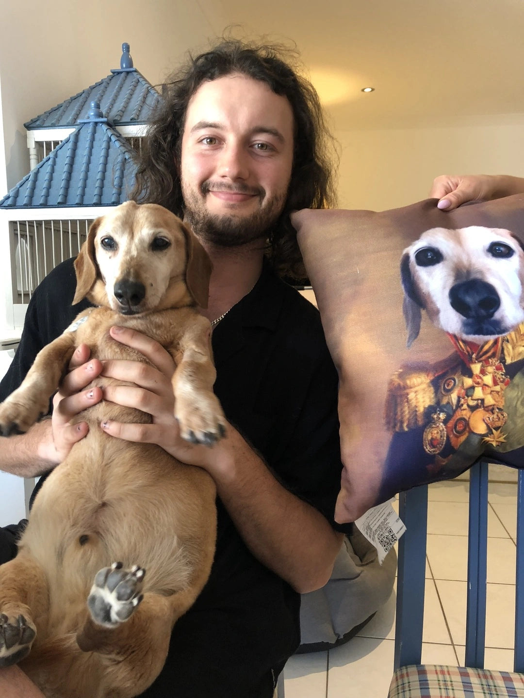 The Colonel-Custom Dog Throw Pillow