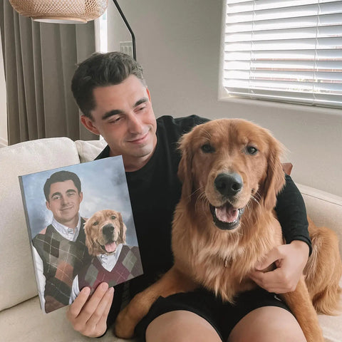 celebrate dog- pet and owner portrait