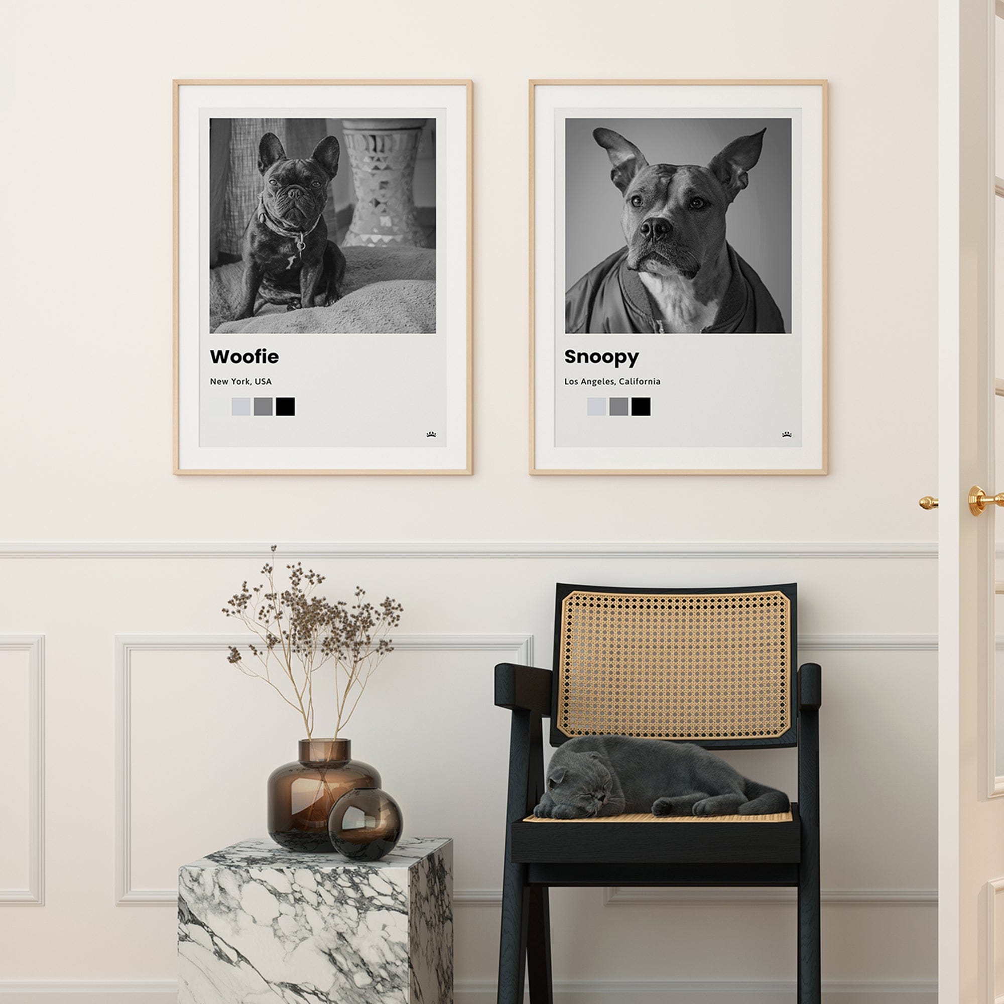 Image of Timeless Polaroid Style Pet Portrait - Custom Pet Print Canvas