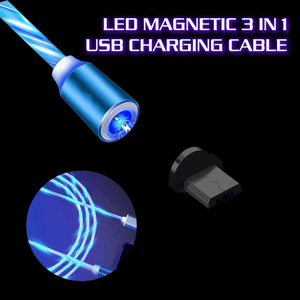 Image result for led Magnetic Phone Charger Cable, 3 in 1 Cable