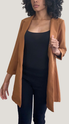 Oversized camel blazer women