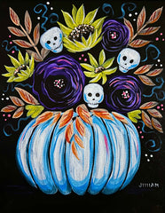 sugar skull pumpkin bouquet