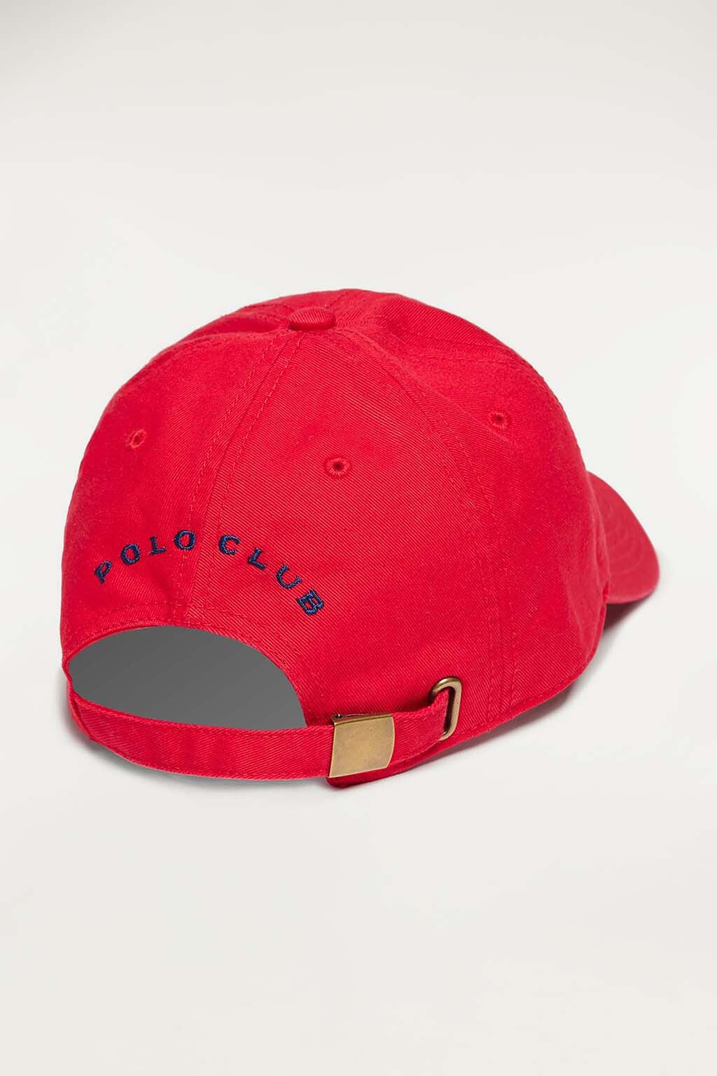 Gorra roja con logo bordado a color contraste – Polo Club