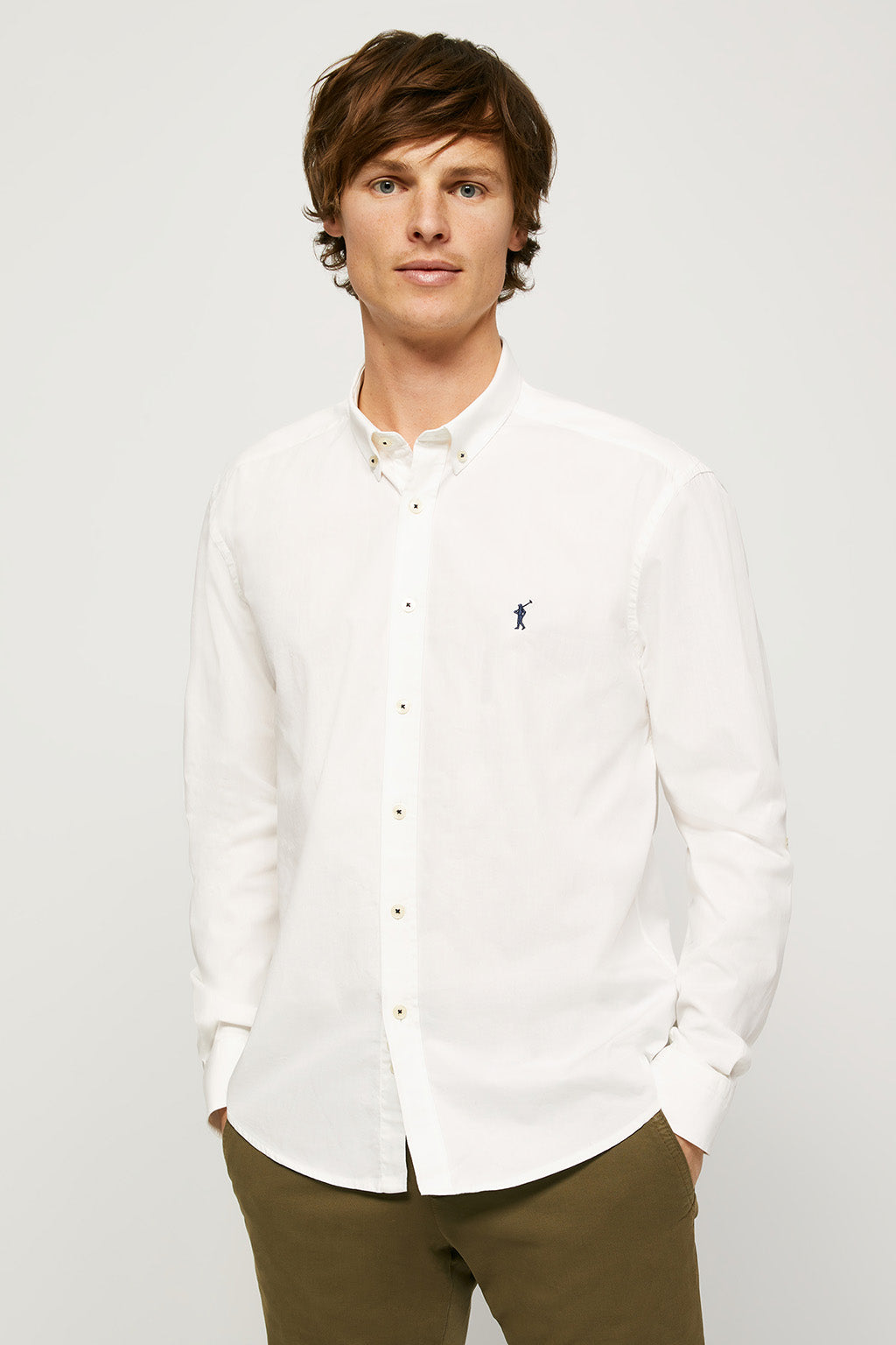 Camisa blanca de popelín custom fit – Polo Club