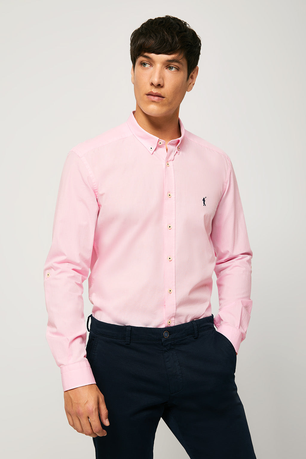 Labe Salón novato Camisa rosa de popelín custom fit – Polo Club