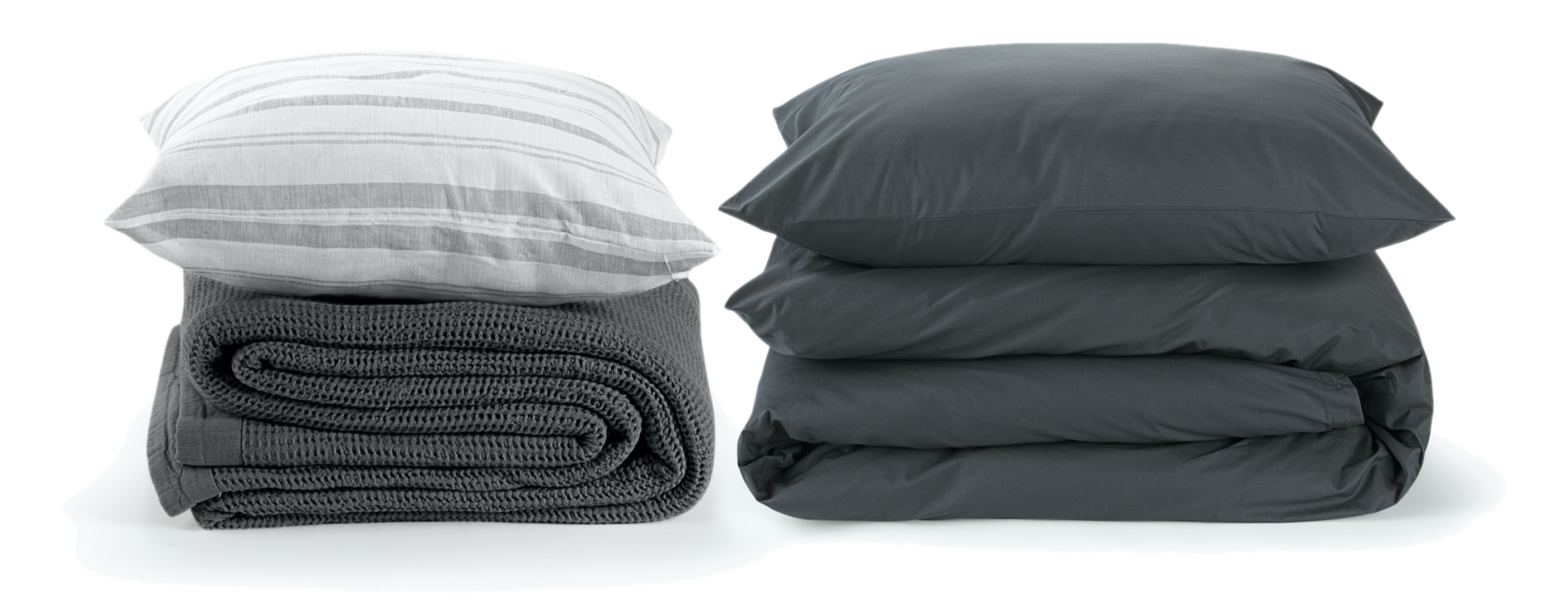 luxe bedding set in dark grey