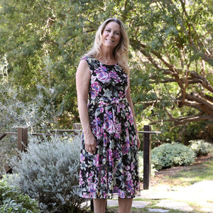 Emma Berry Floral A-Line Dress - Connected Apparel
