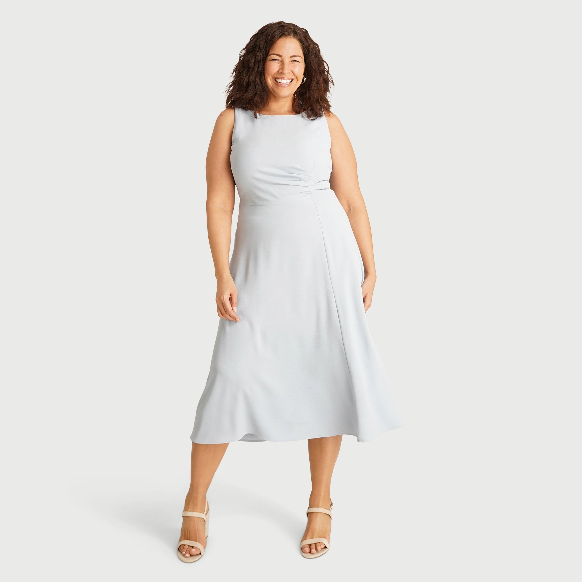 Halle Powder Blue A-Line Dress