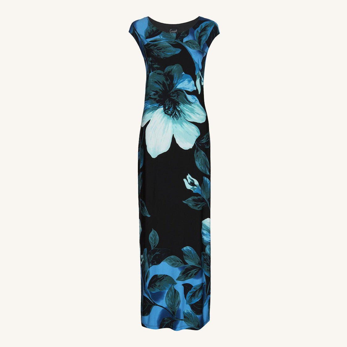 teal floral maxi dress