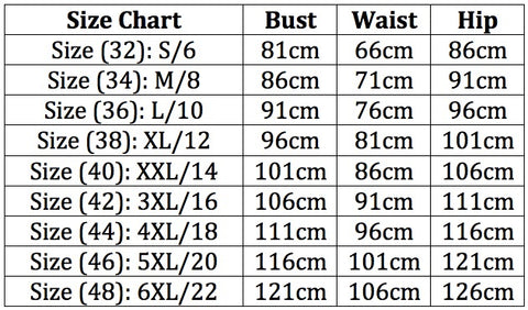 Chinese Clothing Size Chart
