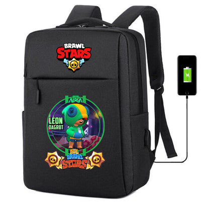 Brawl Stars Leon Printing Usb Charging Canvas Laptop Backpack Weargg - leon turtle brawl stars