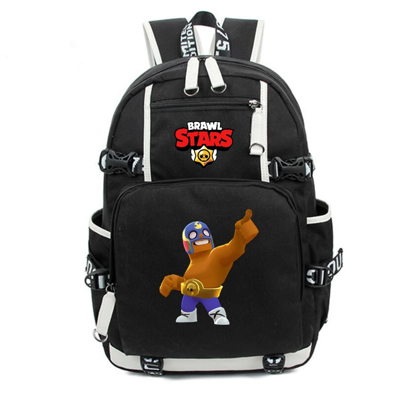 Brawl Stars Teenagers Mochila Printing Canvas Backpack Weargg - mochila brawl stars menino