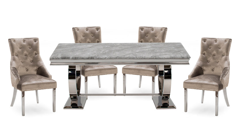 Romance Grey 1.8m Dining Table with 4 Chairs