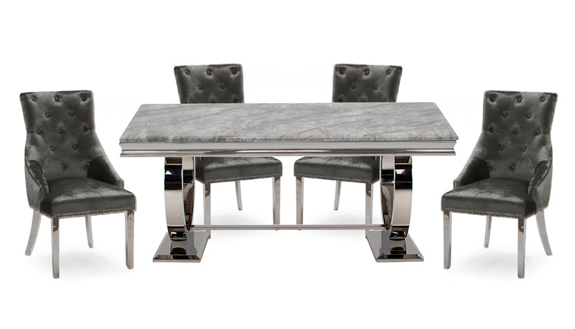 Romance Grey 1.8m Dining Table with 4 Chairs